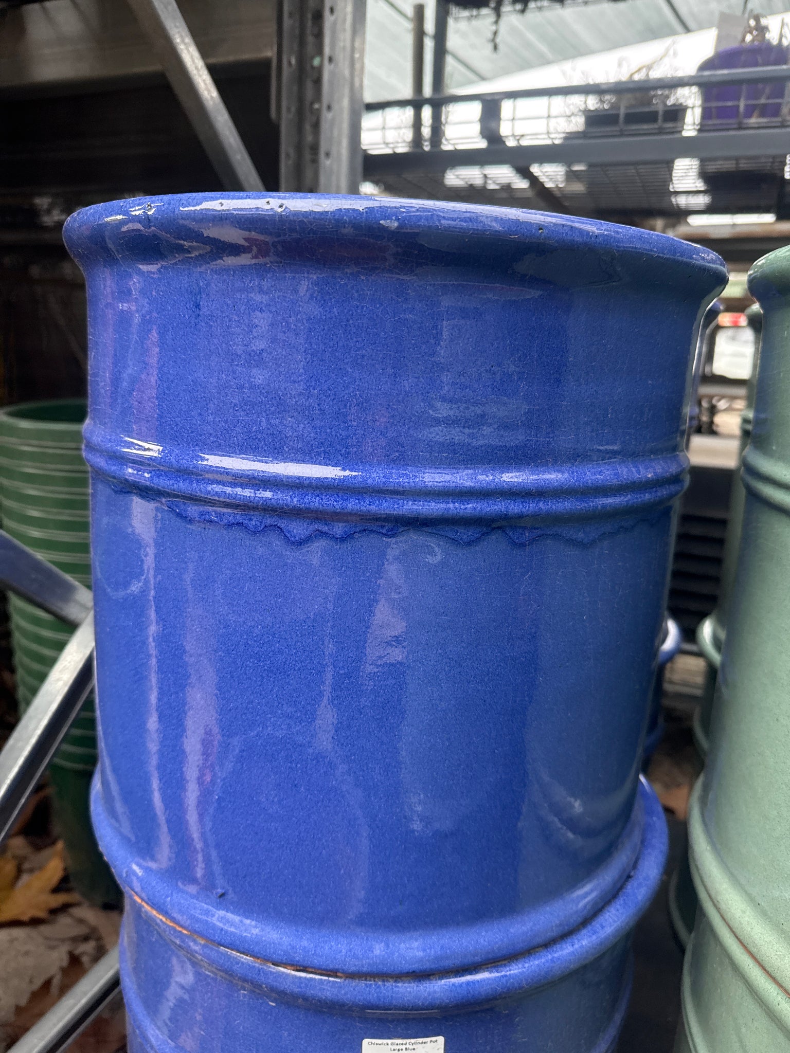 Chiswick Glazed Cylinder Pot Large Blue