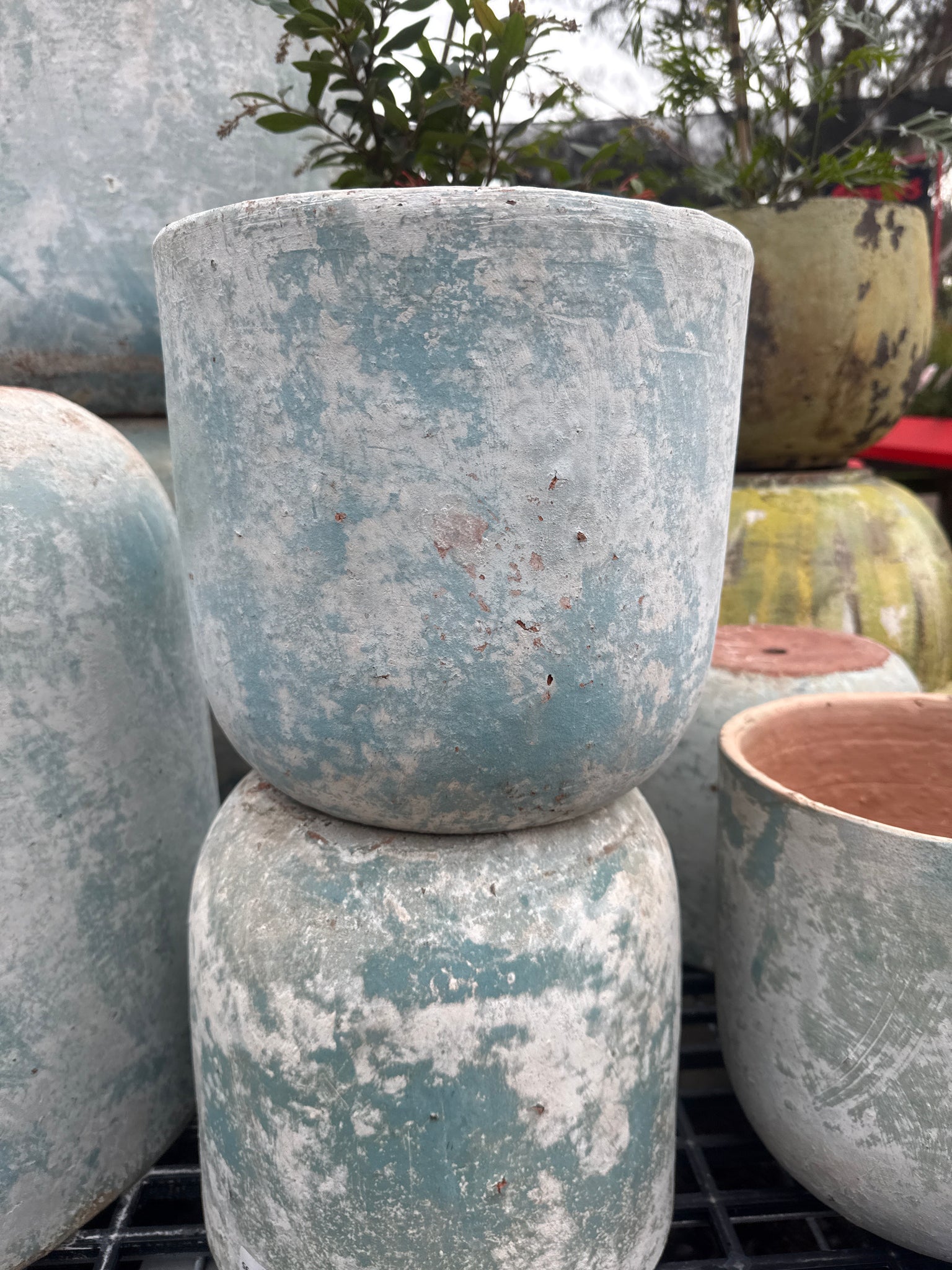 Ancient Blue Low U Pot Small 28 x 26cm