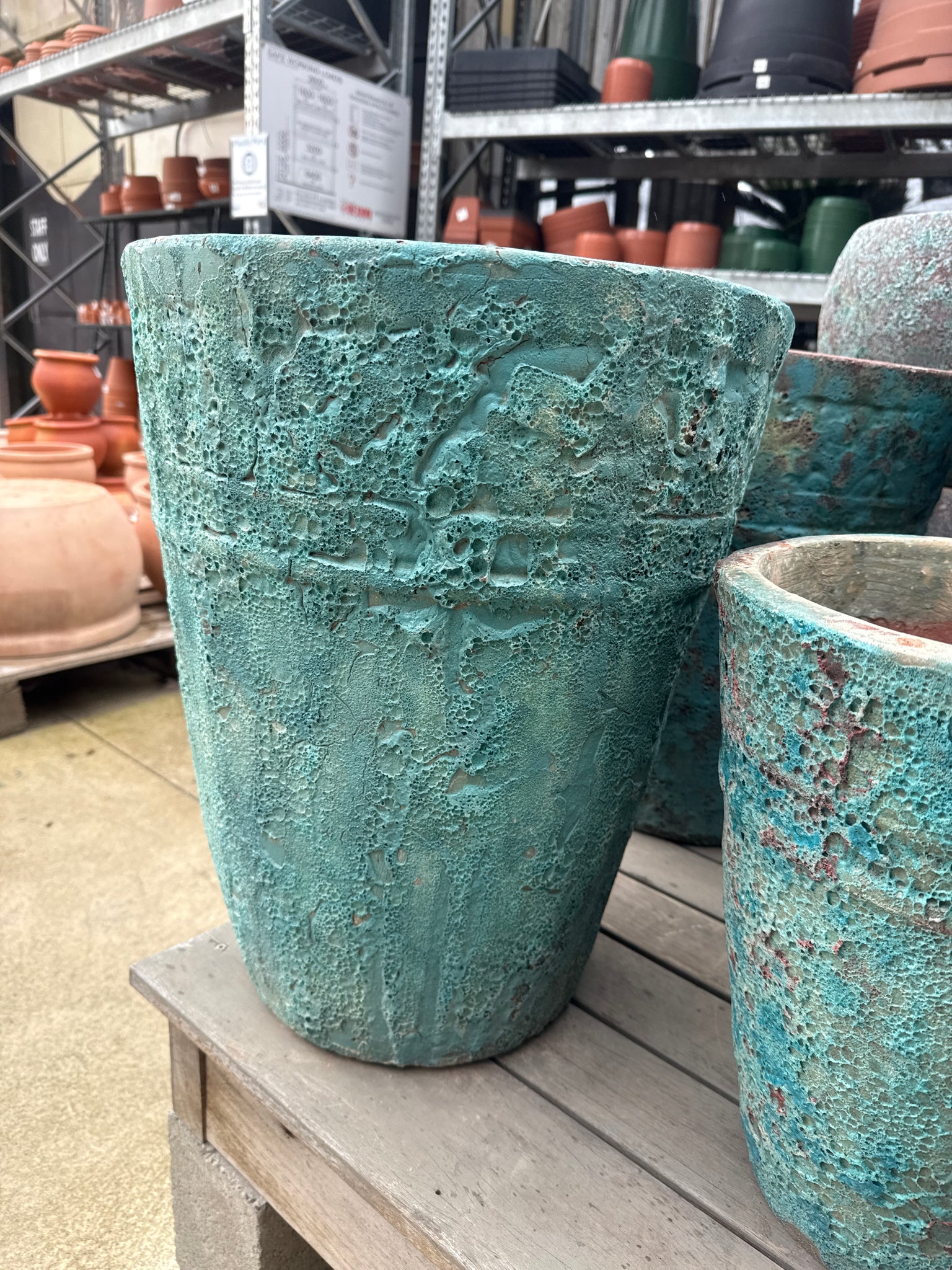 Lava Rock Green Motif Tall Cone Medium