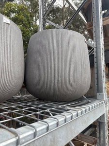 Grey Vertical Stripe Sack Pot Large 54.5cmx48.5cm