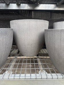 Grey Vertical Stripe Egg Pot XLarge 60x53cm