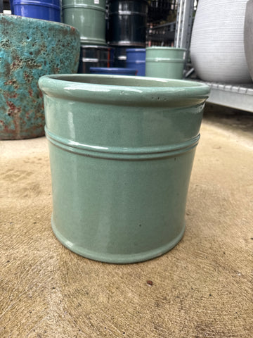 Chiswick Glazed Cylinder Pot Medium Green