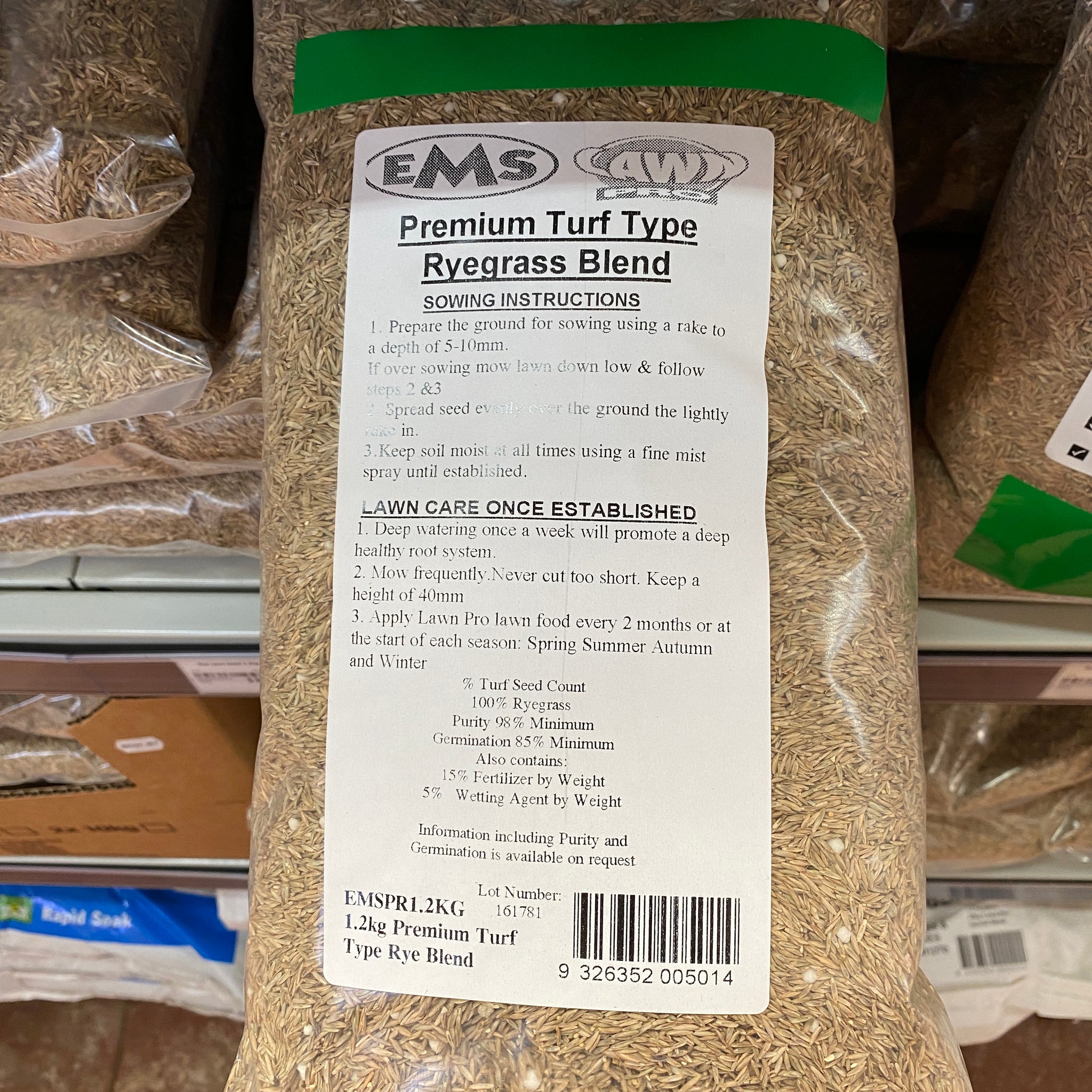 Lawn Pro Premium Turf Type Rye Lawn Seed 1.2kg