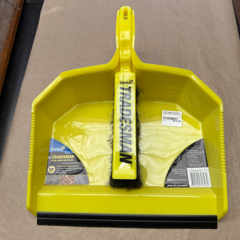 Oates Tradesman Dustpan & Brush Set Extra Large Yellow