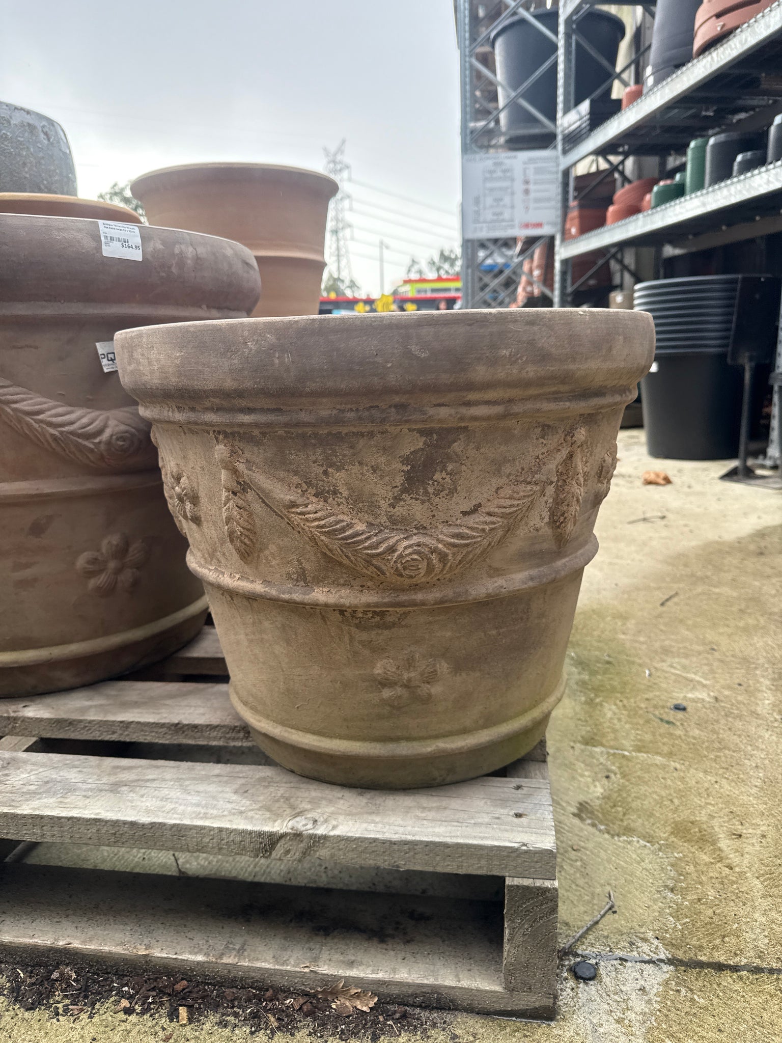 Antique Terracotta Wreath Pot Large 49 x 41cm