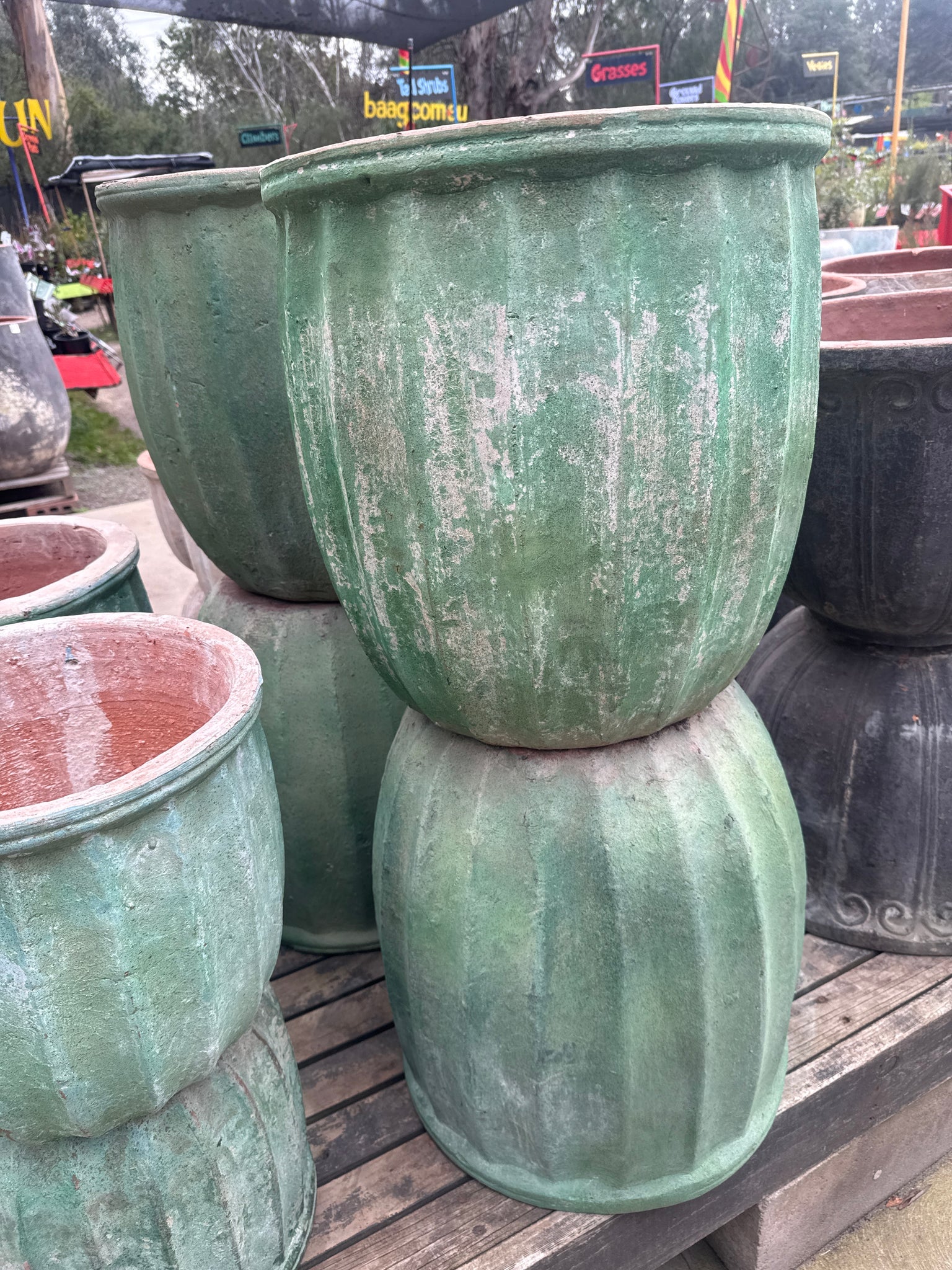 Pumpkin Planter 45x51cm Krete Green Medium