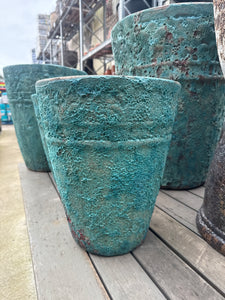 Lava Rock Green Motif Tall Cone Small