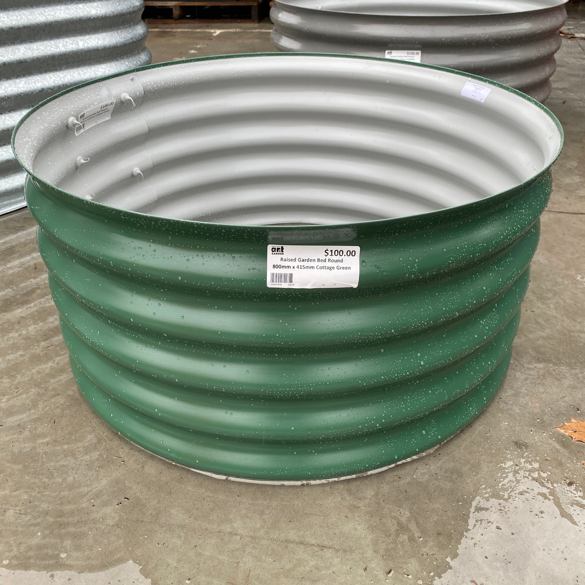 Raised Garden Bed Round 800mm x 415mm Cottage Green